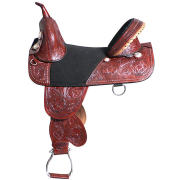 HILASON Western Horse Treeless Trail Barrel Saddle American Leather | for Horses